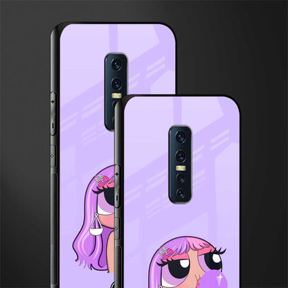 purple chic powerpuff girls glass case for vivo v17 pro image-2