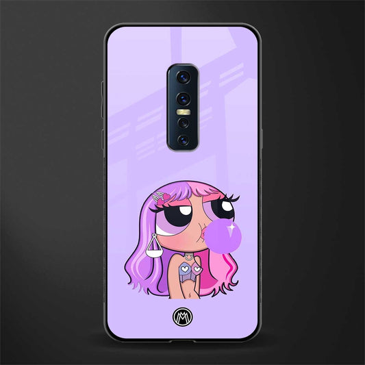 purple chic powerpuff girls glass case for vivo v17 pro image