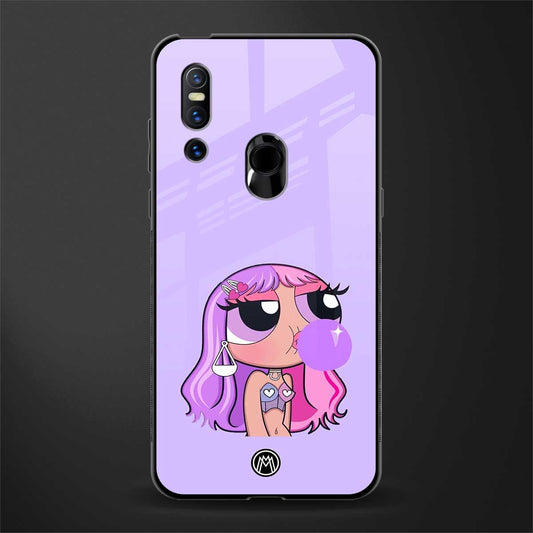 purple chic powerpuff girls glass case for vivo v15 image