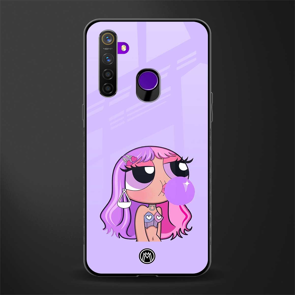 purple chic powerpuff girls glass case for realme 5 image