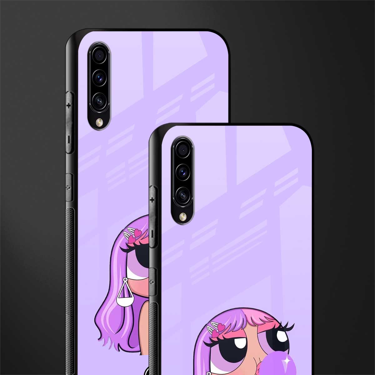 purple chic powerpuff girls glass case for samsung galaxy a30s image-2