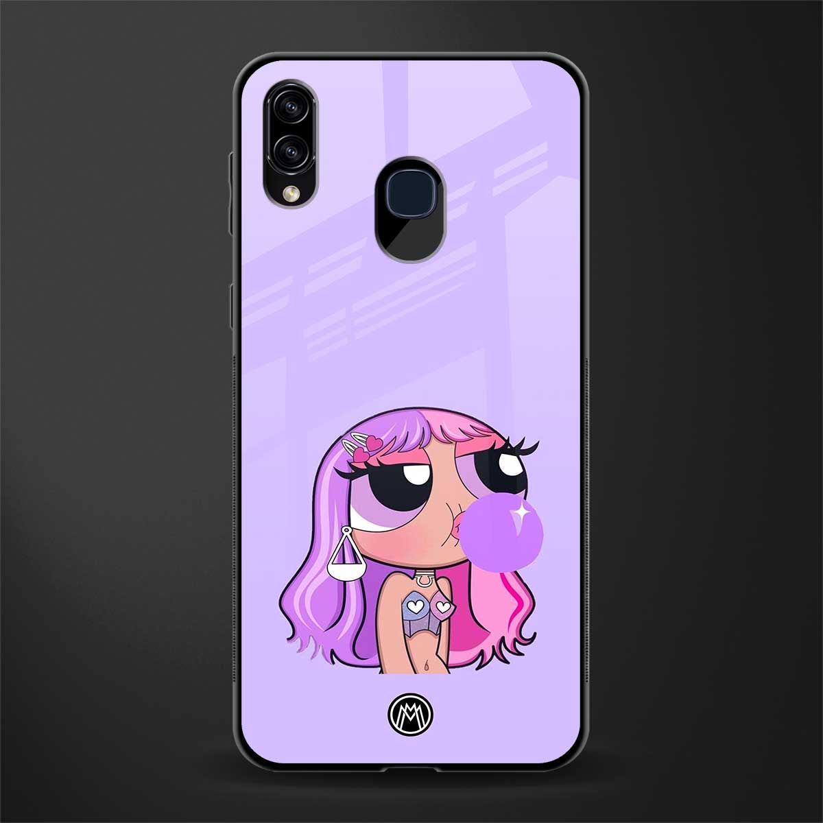 purple chic powerpuff girls glass case for samsung galaxy a20 image