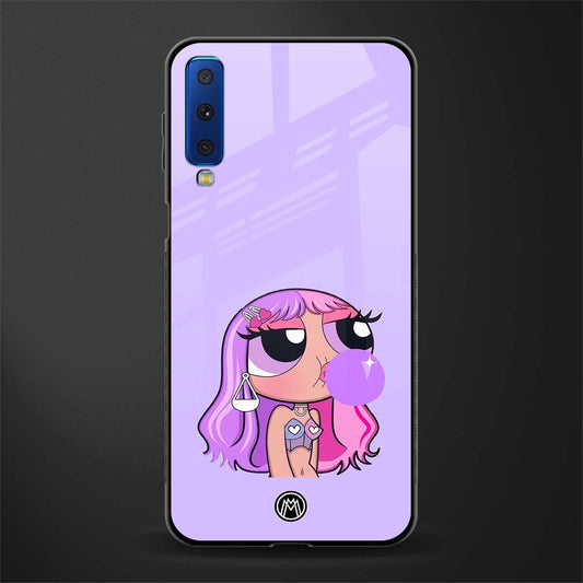 purple chic powerpuff girls glass case for samsung galaxy a7 2018 image