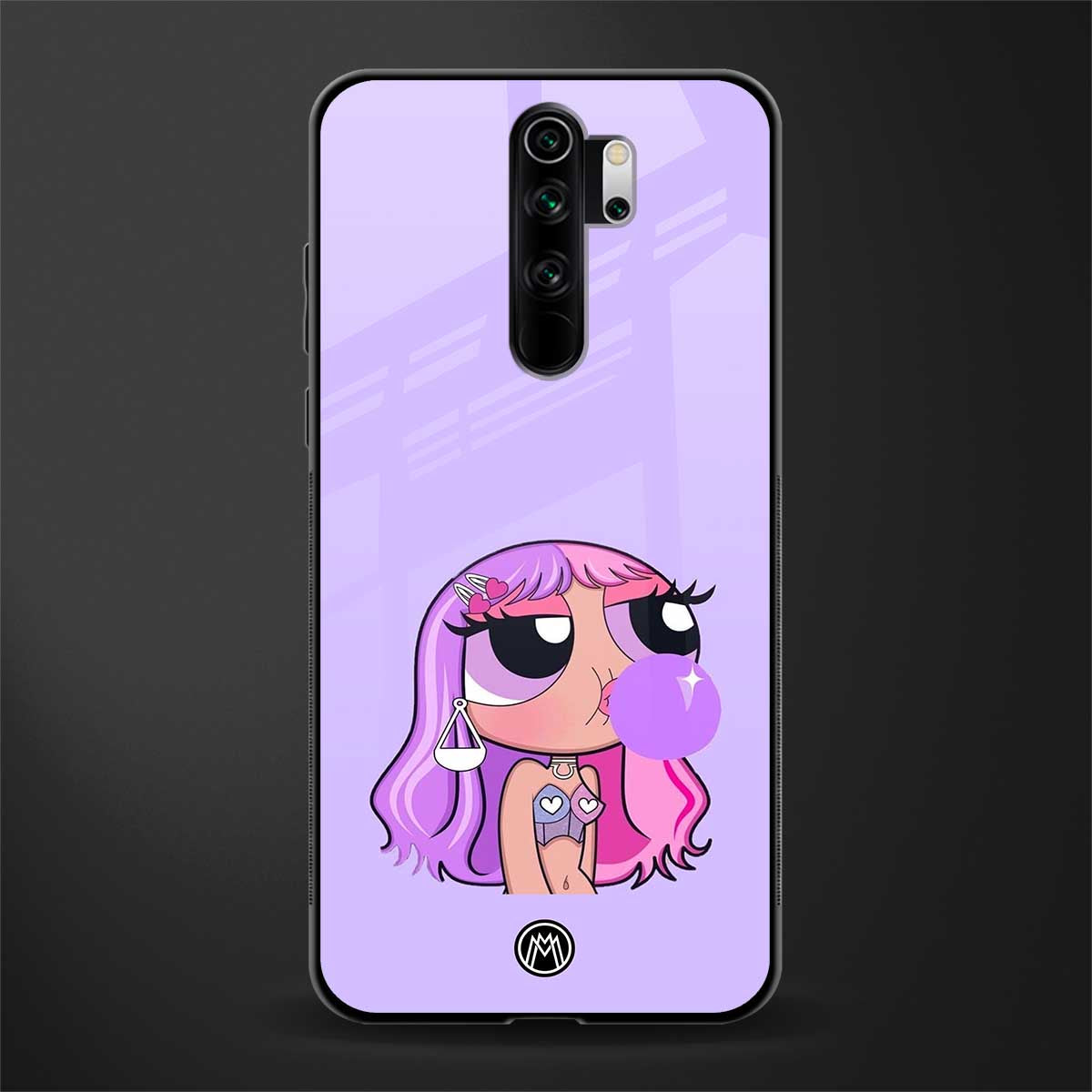 purple chic powerpuff girls glass case for redmi note 8 pro image