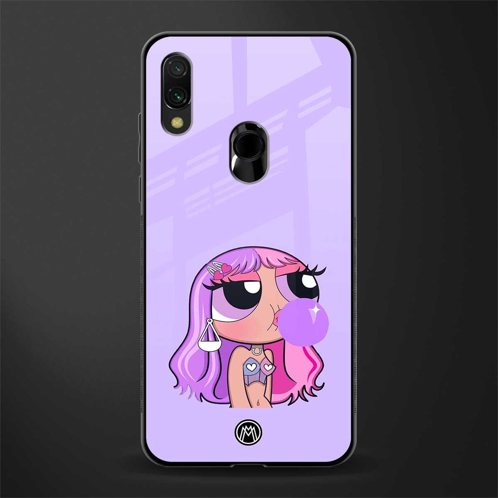 purple chic powerpuff girls glass case for redmi 7redmi y3 image