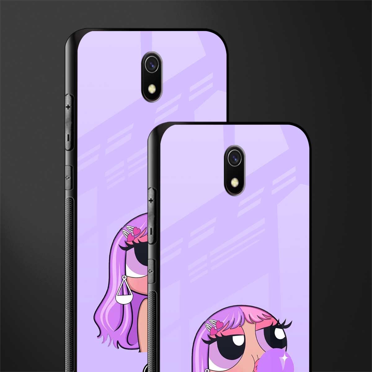 purple chic powerpuff girls glass case for redmi 8a image-2