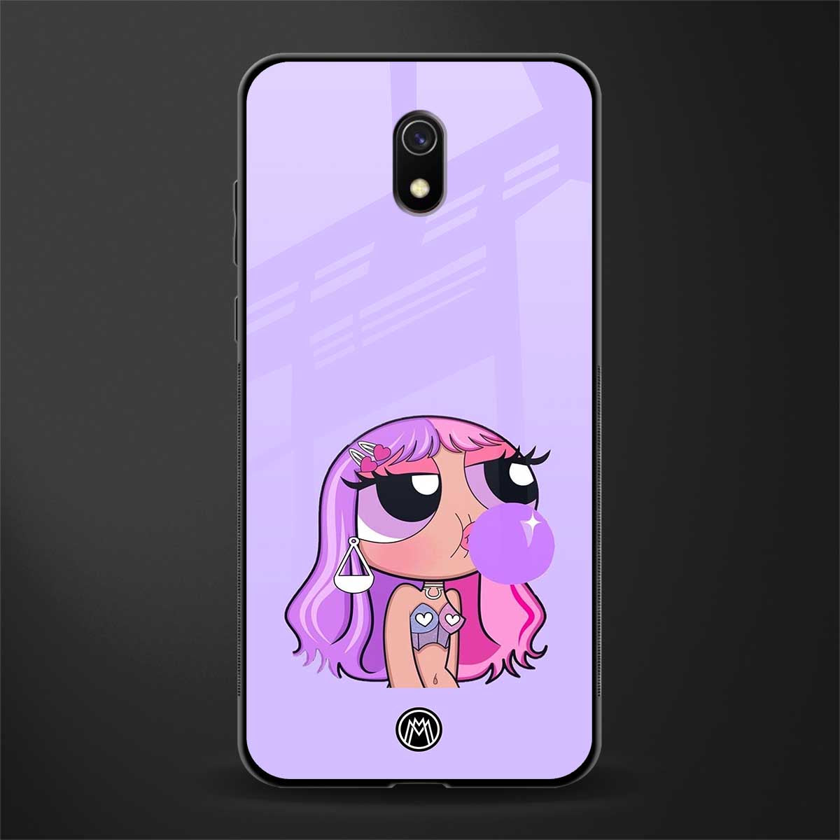 purple chic powerpuff girls glass case for redmi 8a image