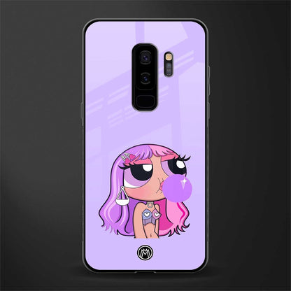 purple chic powerpuff girls glass case for samsung galaxy s9 plus image
