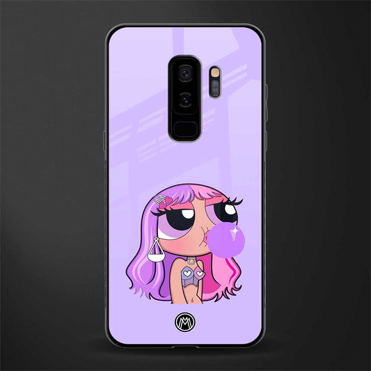 purple chic powerpuff girls glass case for samsung galaxy s9 plus image