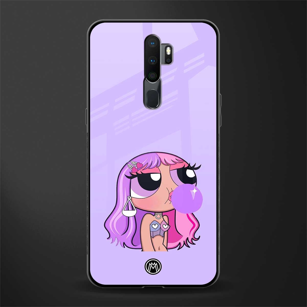 purple chic powerpuff girls glass case for oppo a9 2020 image