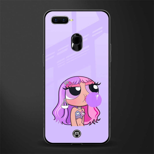 purple chic powerpuff girls glass case for oppo a7 image