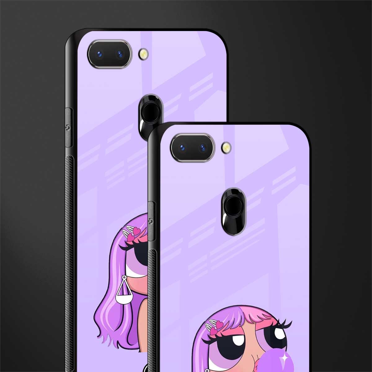 purple chic powerpuff girls glass case for oppo a5 image-2