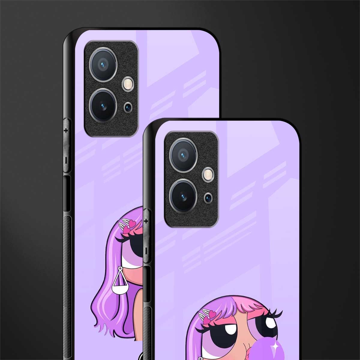 purple chic powerpuff girls glass case for vivo t1 5g image-2