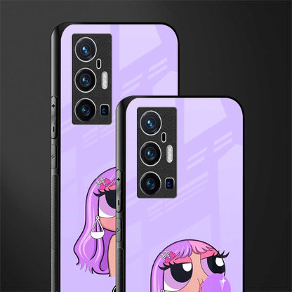 purple chic powerpuff girls glass case for vivo x70 pro plus image-2
