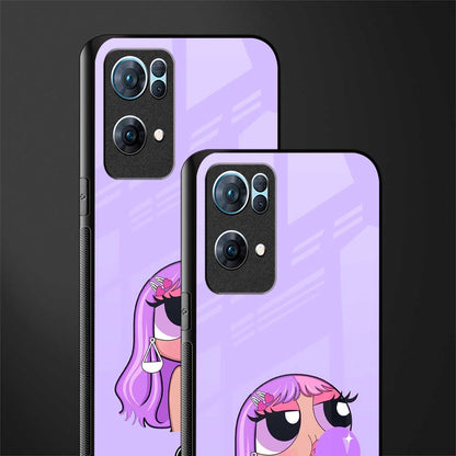 purple chic powerpuff girls glass case for oppo reno7 pro 5g image-2