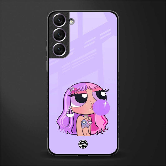 purple chic powerpuff girls glass case for samsung galaxy s21 plus image