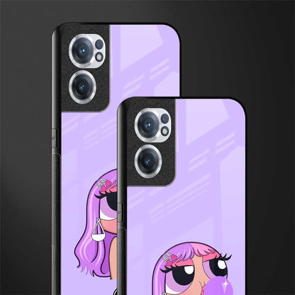 purple chic powerpuff girls glass case for oneplus nord ce 2 5g image-2
