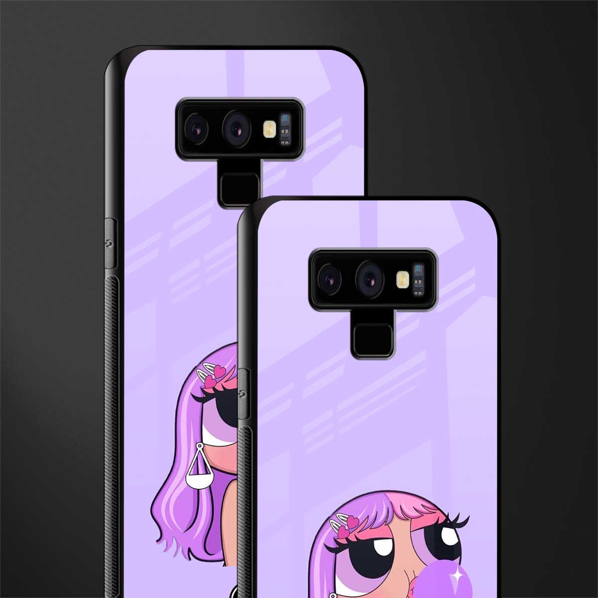 purple chic powerpuff girls glass case for samsung galaxy note 9 image-2