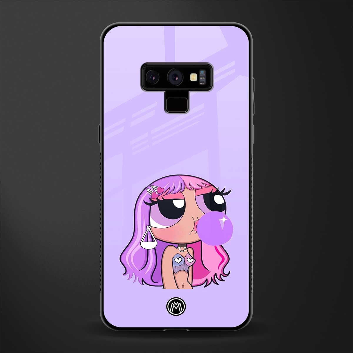 purple chic powerpuff girls glass case for samsung galaxy note 9 image