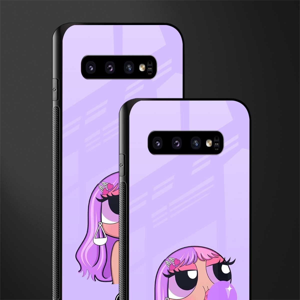 purple chic powerpuff girls glass case for samsung galaxy s10 image-2