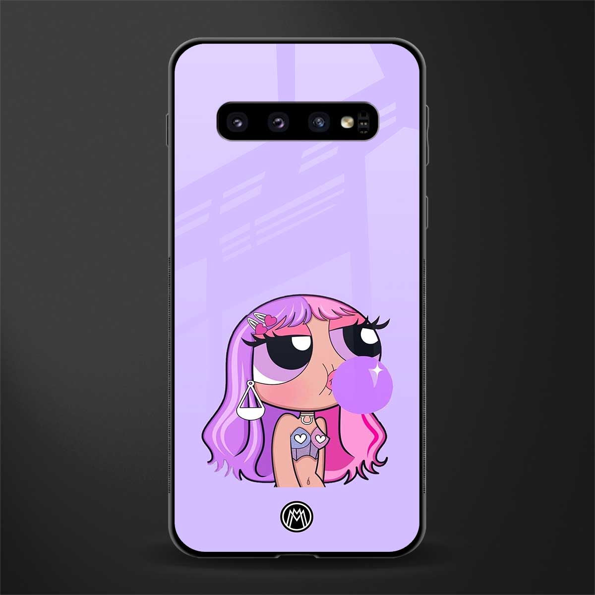 purple chic powerpuff girls glass case for samsung galaxy s10 image