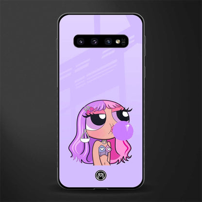 purple chic powerpuff girls glass case for samsung galaxy s10 plus image