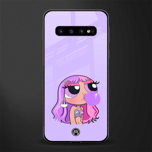 purple chic powerpuff girls glass case for samsung galaxy s10 plus image