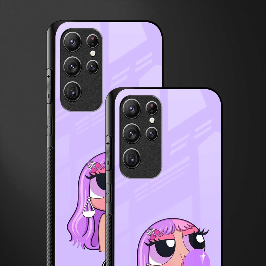 purple chic powerpuff girls glass case for samsung galaxy s22 ultra 5g image-2