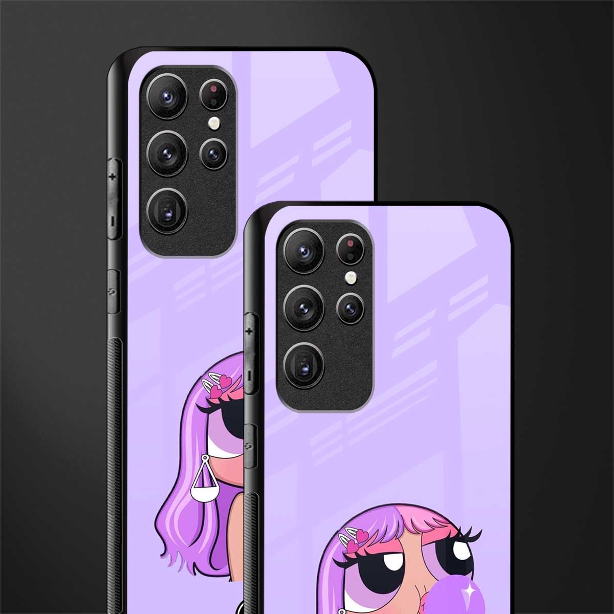 purple chic powerpuff girls glass case for samsung galaxy s21 ultra image-2