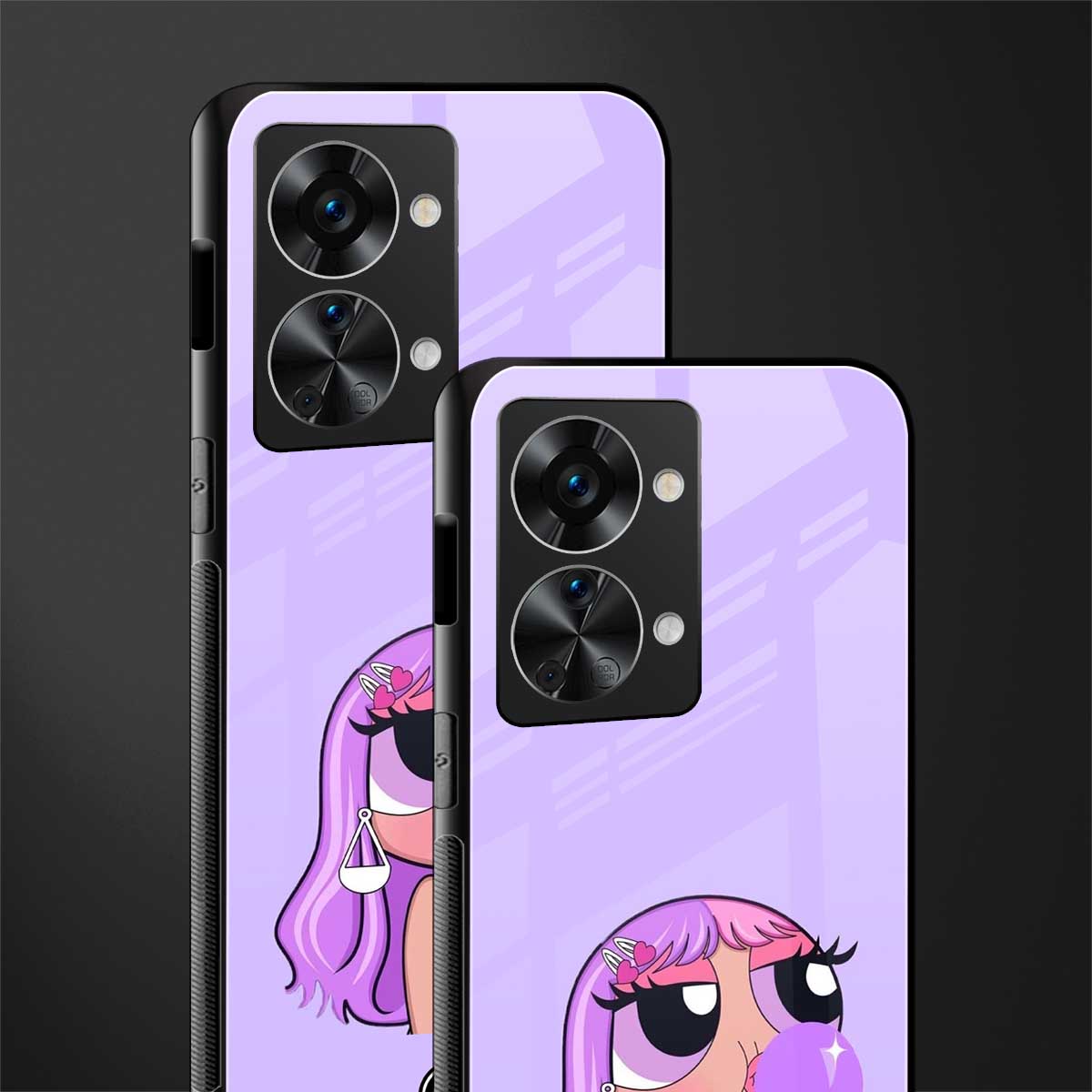 purple chic powerpuff girls glass case for phone case | glass case for oneplus nord 2t 5g