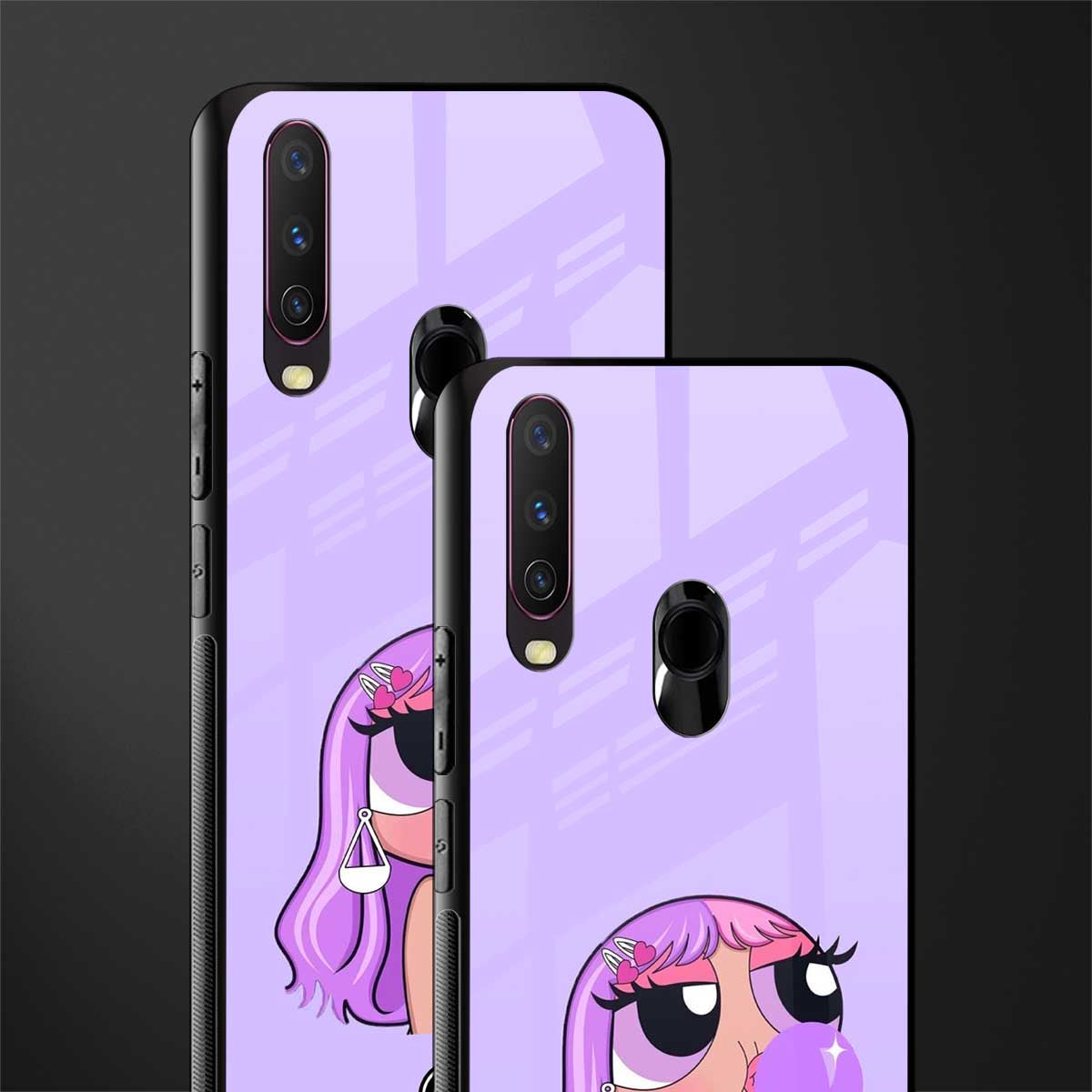 purple chic powerpuff girls glass case for vivo y17 image-2