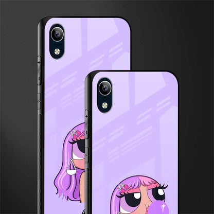 purple chic powerpuff girls glass case for vivo y1s without fingerprint image-2
