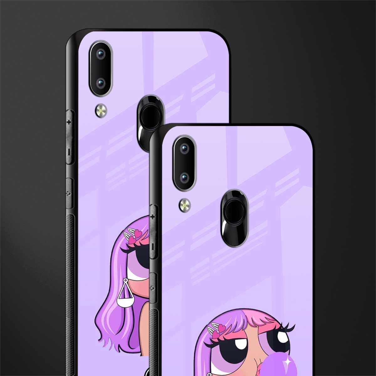 purple chic powerpuff girls glass case for vivo y91 image-2