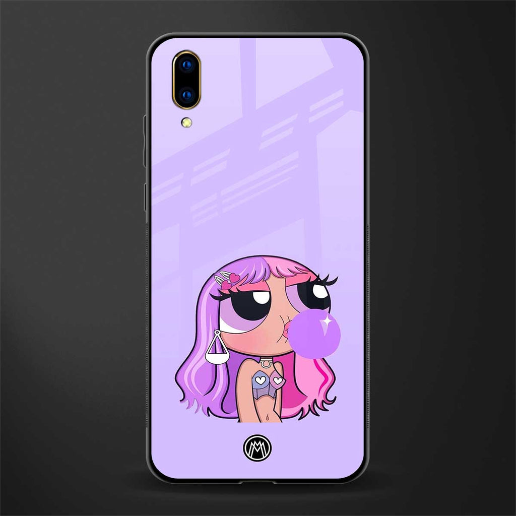 purple chic powerpuff girls glass case for vivo v11 pro image