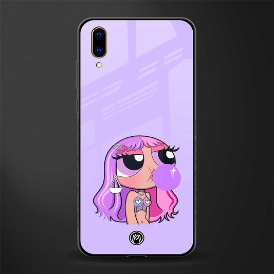 purple chic powerpuff girls glass case for vivo v11 pro image
