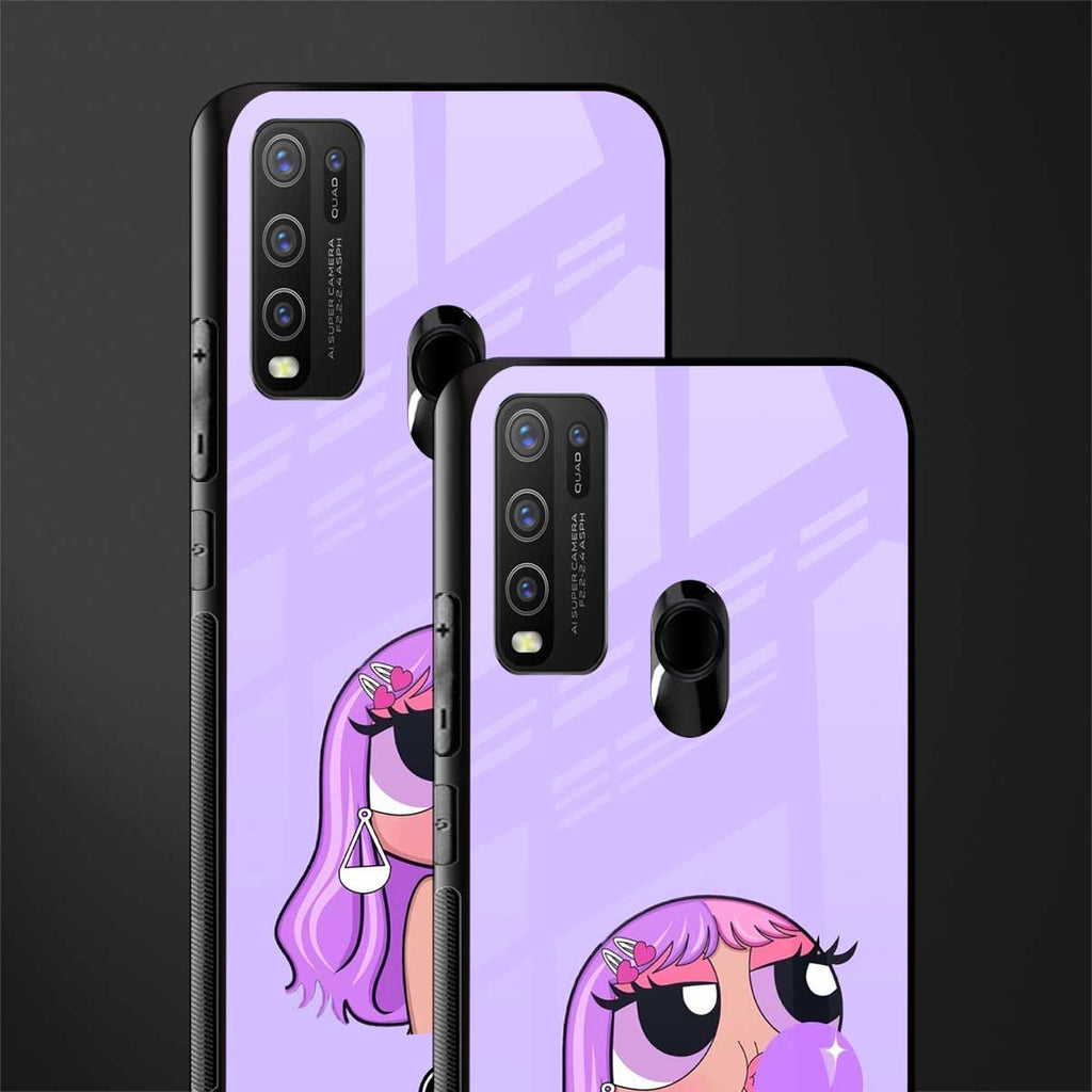 purple chic powerpuff girls glass case for vivo y50 image-2