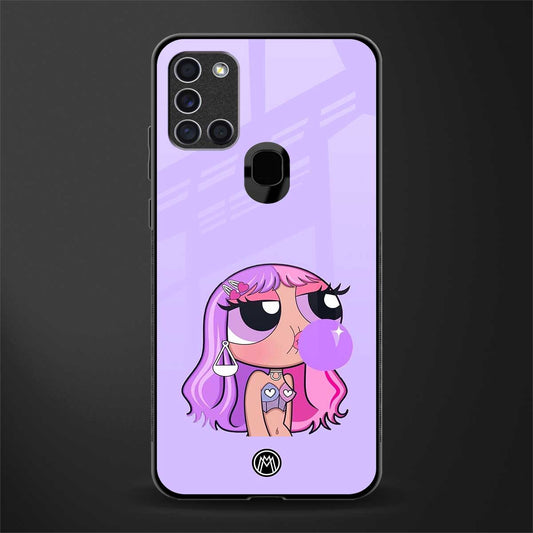 purple chic powerpuff girls glass case for samsung galaxy a21s image