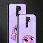 purple chic powerpuff girls glass case for redmi 9 prime image-2