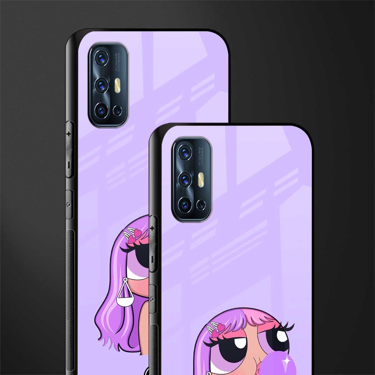 purple chic powerpuff girls glass case for vivo v17 image-2