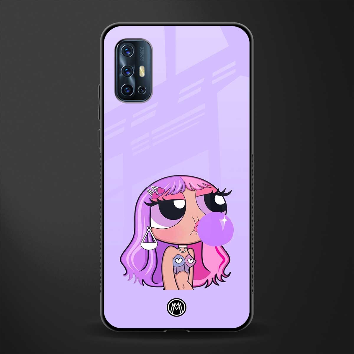 purple chic powerpuff girls glass case for vivo v17 image