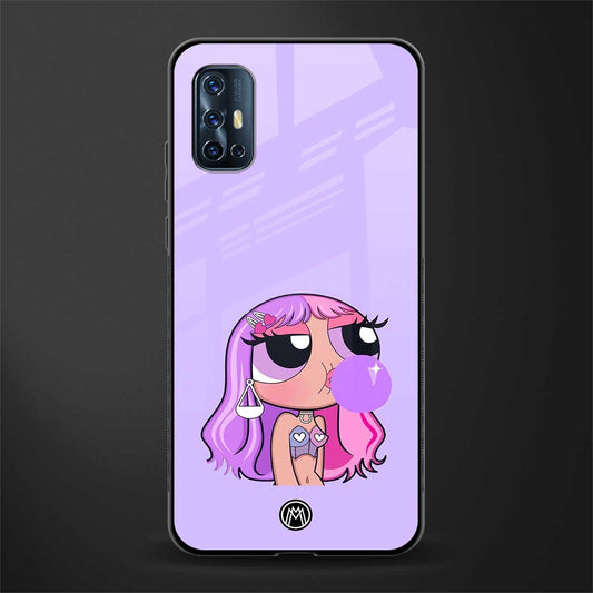 purple chic powerpuff girls glass case for vivo v17 image