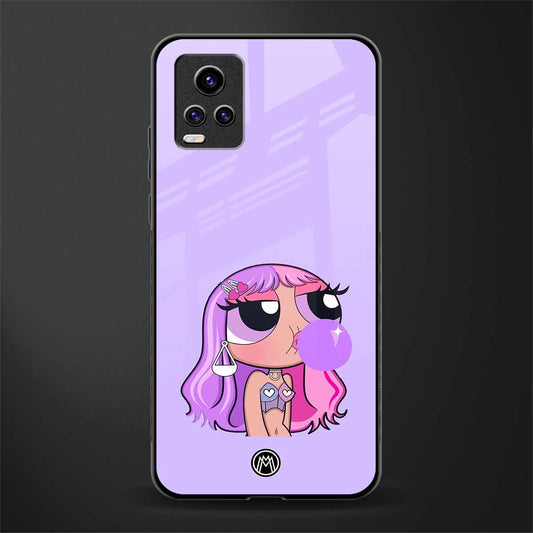 purple chic powerpuff girls glass case for vivo v20 image