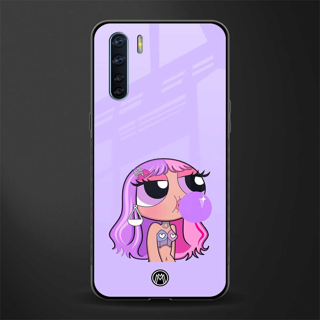 purple chic powerpuff girls glass case for oppo f15 image