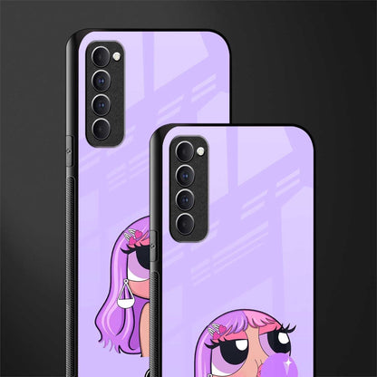 purple chic powerpuff girls glass case for oppo reno 4 pro image-2