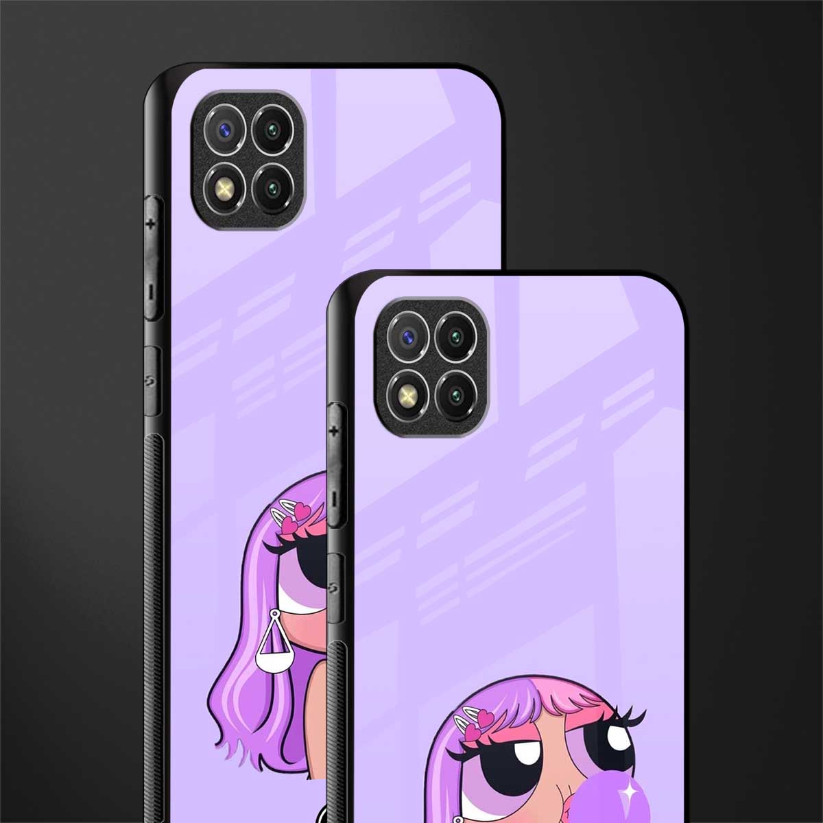 purple chic powerpuff girls glass case for poco c3 image-2