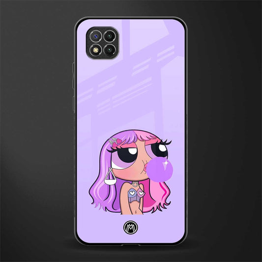 purple chic powerpuff girls glass case for poco c3 image