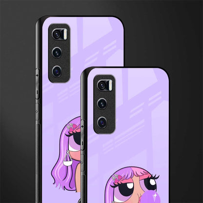 purple chic powerpuff girls glass case for vivo v20 se image-2