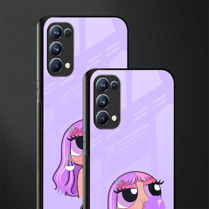 purple chic powerpuff girls glass case for oppo reno 5 pro image-2