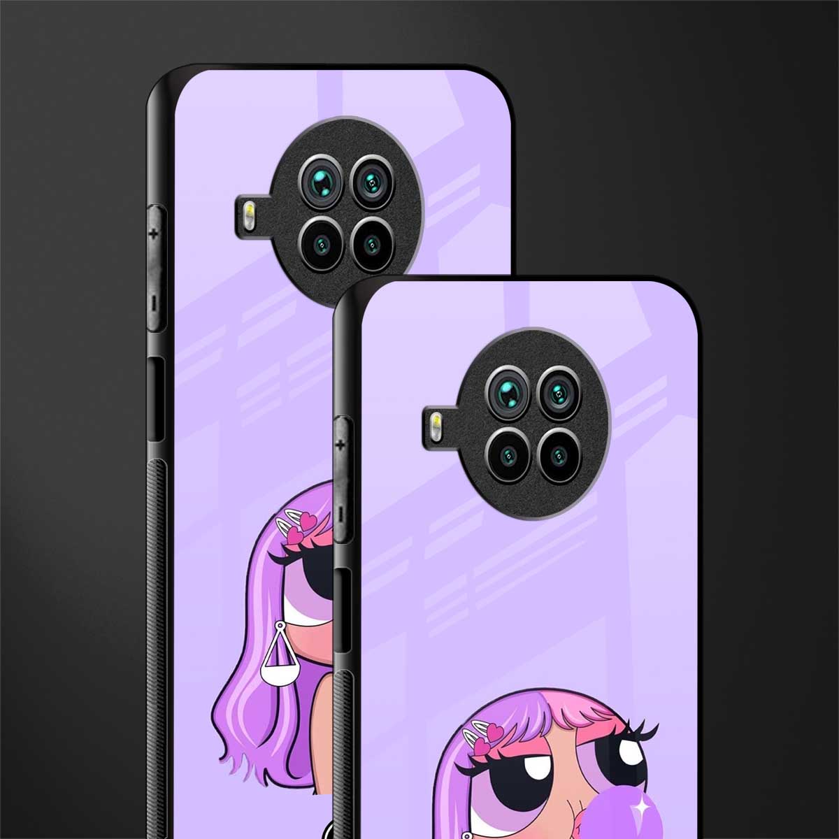 purple chic powerpuff girls glass case for mi 10i image-2