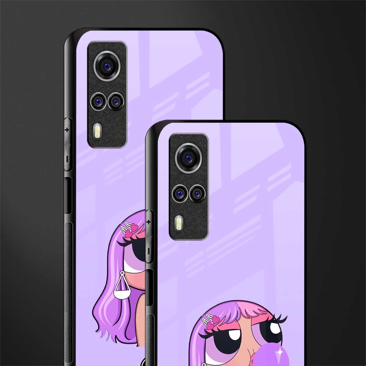 purple chic powerpuff girls glass case for vivo y53s image-2